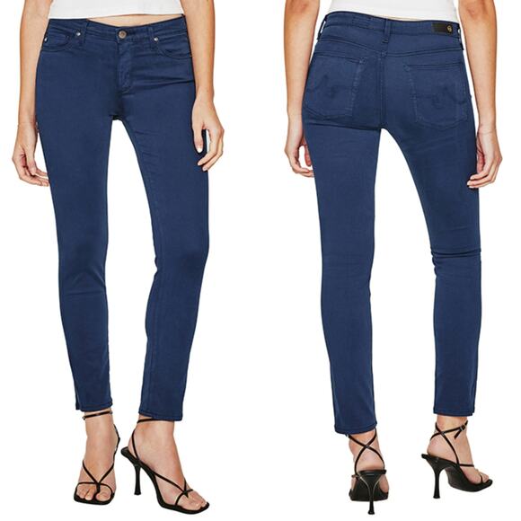 AG Adriano Goldschmied The Prima Mid-Rise Cigarette Jeans Dark Navy Blue Sz 26R - Picture 2 of 16